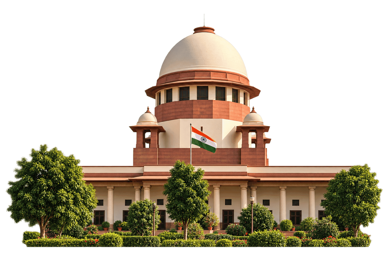Supreme Court of India iconic central dome and sandstone facade in New Delhi